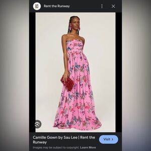 Sau Lee Camille Gown - Pink Floral - Size 4 - New with tags